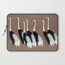 Tokyo Birds on Brown Color Laptop Sleeve