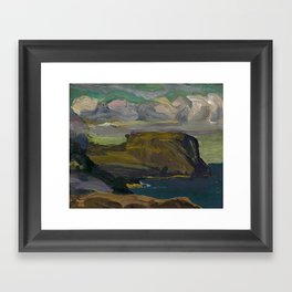 George Wesley Bellows "Rocks and coast" Framed Art Print