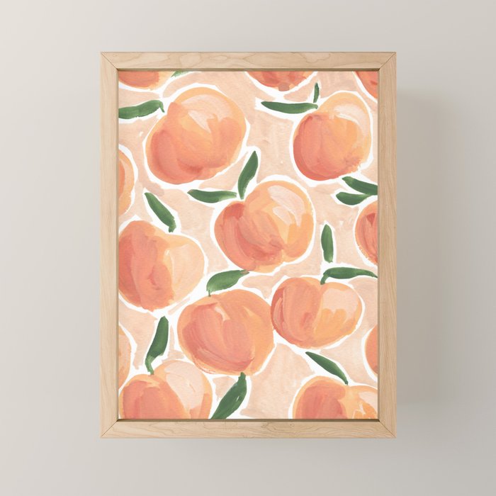 Peaches Framed Mini Art Print by Sabina Fenn Illustration Society6