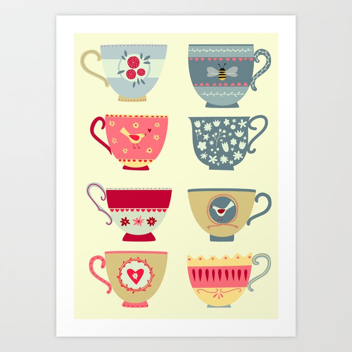Tea Cups Art Print