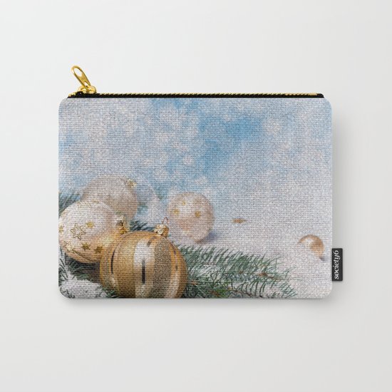 Gold Blue Ornaments Carry-All Pouch