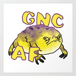Gender Non Conforming Frog Art Print | Frog, Enby, Froggy, Trans, Digital, Nonbinary, Amphibian, Drawing, Nb 