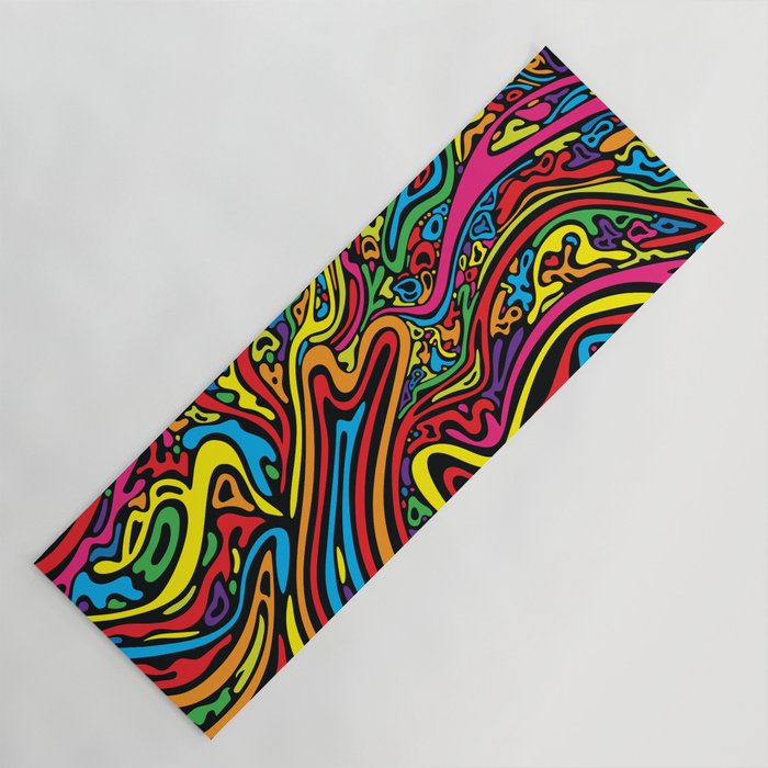 Psychedelic abstract art. Digital Illustration background. Yoga Mat