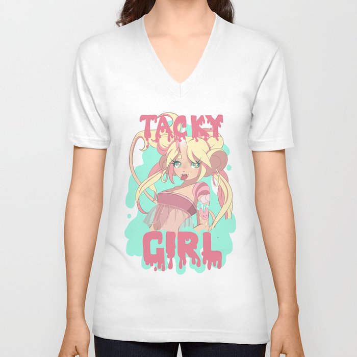 Tacky Girl. V Neck T Shirt by Baby Society6