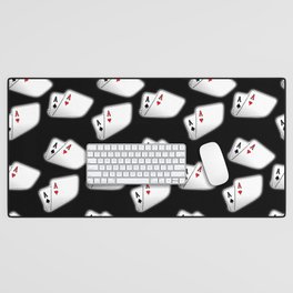 Playing Cards on Black Desk Mat