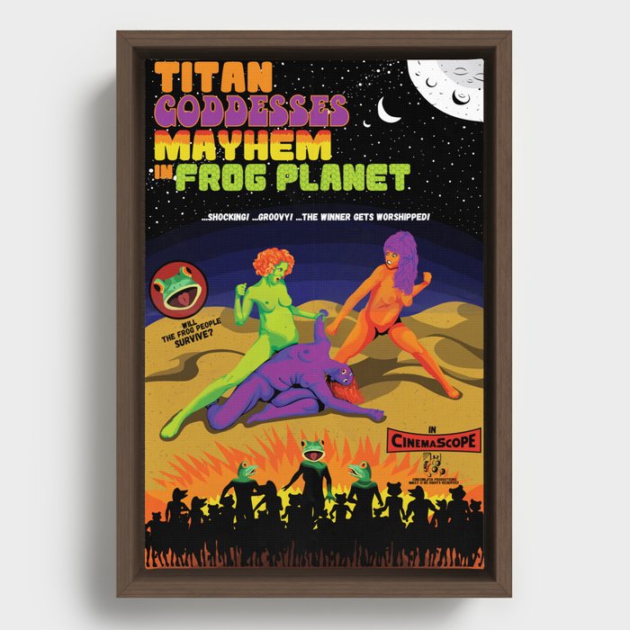 Titan Goddesses Mayhem In Frog PLanet Framed Canvas