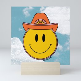 Cowboy Smiley Face Mini Art Print