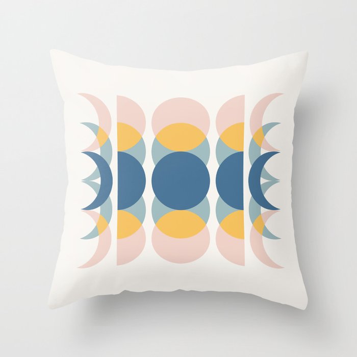 Moon Phases Abstract IV Throw Pillow