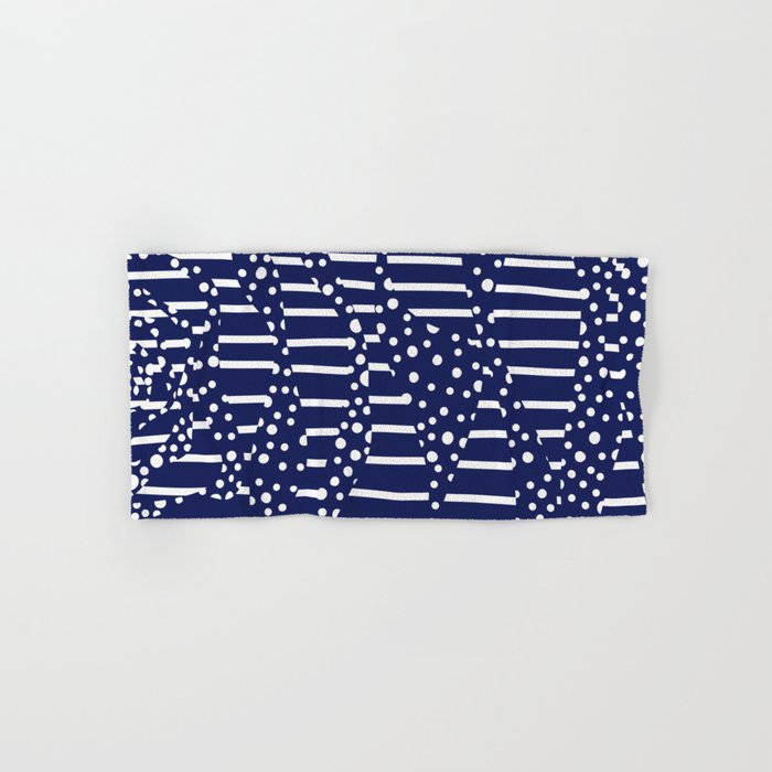 Spots and Stripes 2 - Blue and White Hand & Bath Towel