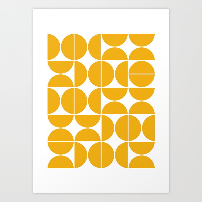 Mid Century Modern Geometric 04 Yellow Kunstdrucke