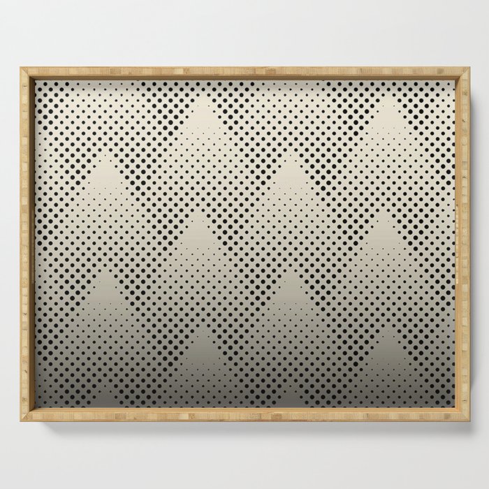 Black and Beige Halftone Serving Tray