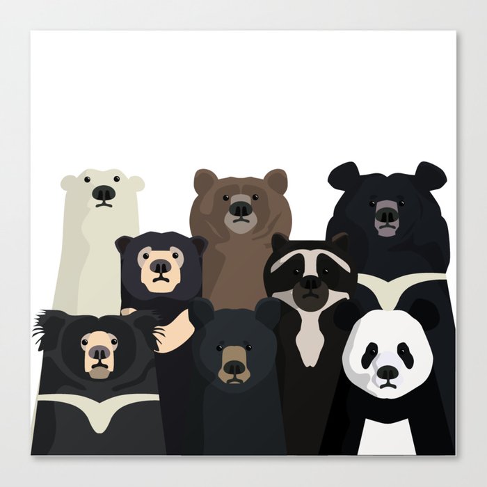 Bear family portrait Canvas Print
