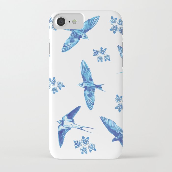 Swallows and Flowers  iPhone Case