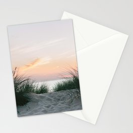Dune grass at colourful pastel sunset | Painted sky at North Sea, Netherlands | Fine art travel photography Stationery Card