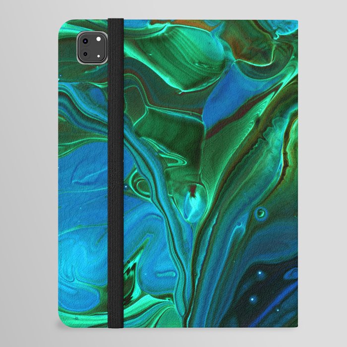 Aquamarine Liquid Paint iPad Folio Case