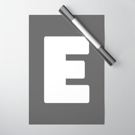 E (White & Grey Letter) Wrapping Paper