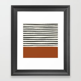 Burnt Orange x Stripes Framed Art Print