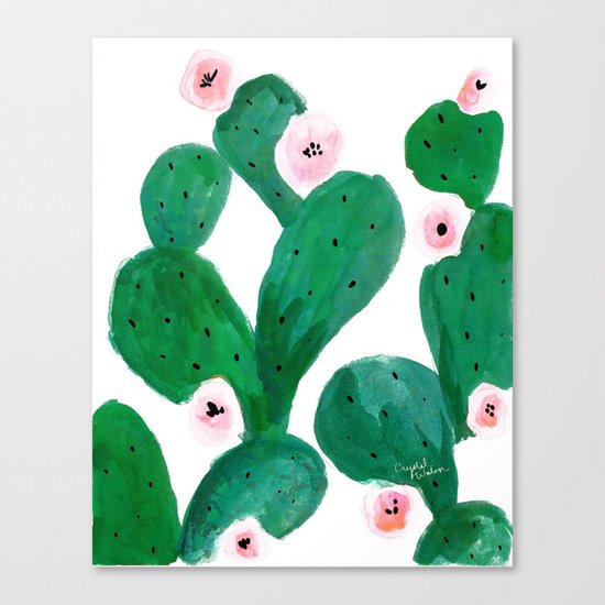 Cactus Clean Green Canvas Print