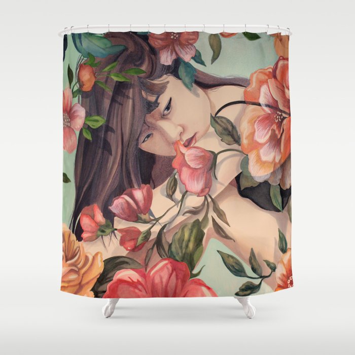 Steal Blossom Shower Curtain
