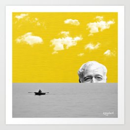 Ernest Hemingway | Old man and the Sea | Digital Collage Art Art Print