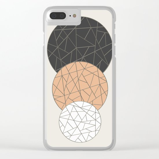 TRIAD ON BEIGE (abstract circles) Clear iPhone Case