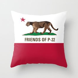 P22 Mountain Lion Flag  Throw Pillow