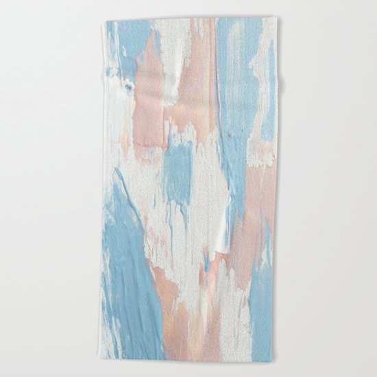 Pink and Blue Abstract Beach Towel