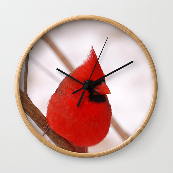 Big Red Cardinal Wall Clock