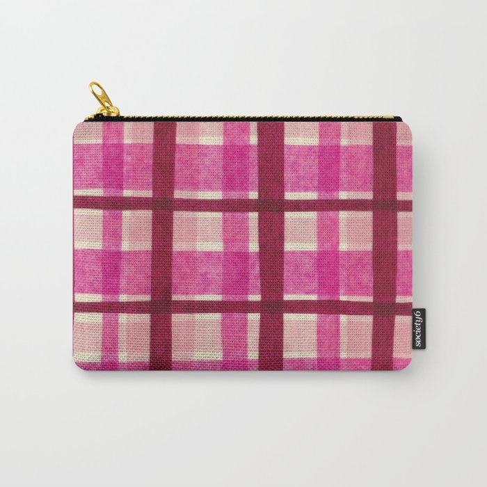 Tissue Paper Plaid - Pink Carry-All Pouch