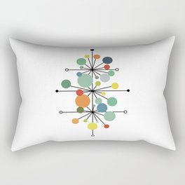 Atomic Age Nuclear Abstract Motif — Mid Century Modern Pattern Rectangular Pillow