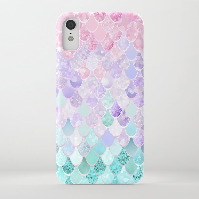 mermaid pastel iridescent iphone case