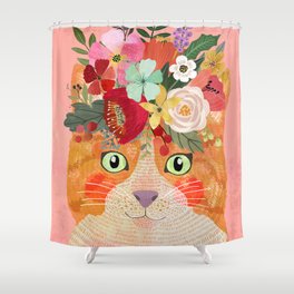 Ginger cat Shower Curtain