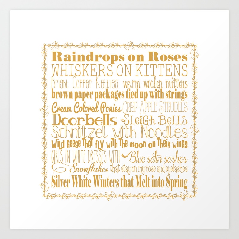 A Few Of My Favorite Things Gold Art Print By Tiffanydawnsmith
