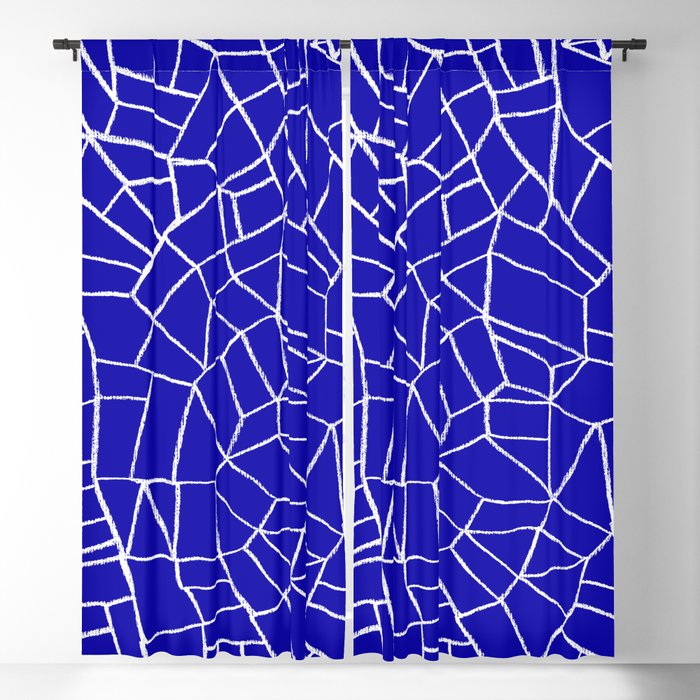 Cubismo in blue and white Blackout Curtain