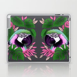 Pinky Green Parrot Monstera Laptop Skin