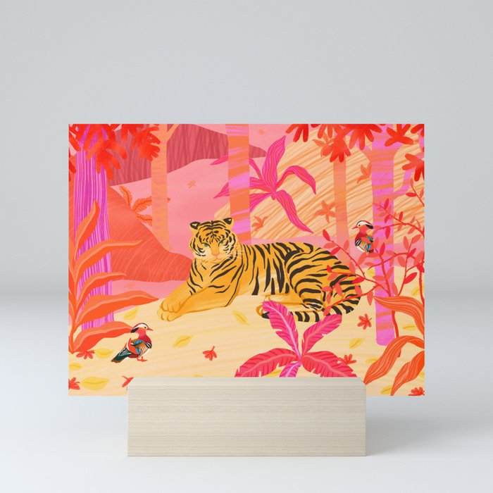 Tiger and Mandarin Ducks Mini Art Print