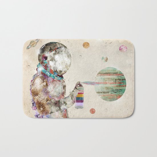 space graffiti Bath Mat