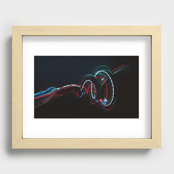 Abstract composition of Wires. Spiral Recessed Framed Print