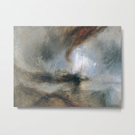 William Turner - Snow Storm Metal Print | Oil, Oiloncanvas, Waterscape, Oldmasters, Steam Boat, Sea, Canvas, Snowstorm, Art, Williamturner 
