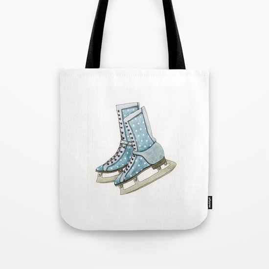 Polka dot ice skates Tote Bag