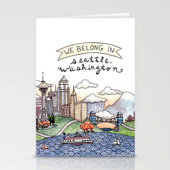 We Belong in Seattle Stationery Cards