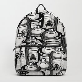 VANDAL and SPRAY CANS Backpack | Digital, Urban, Spraycan, Crowd, Pop Art, Graffiti, Rad, Bw, Collage, Drawing 