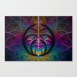 Lively Structures Colorful Abstract Fractal Art Canvas Print