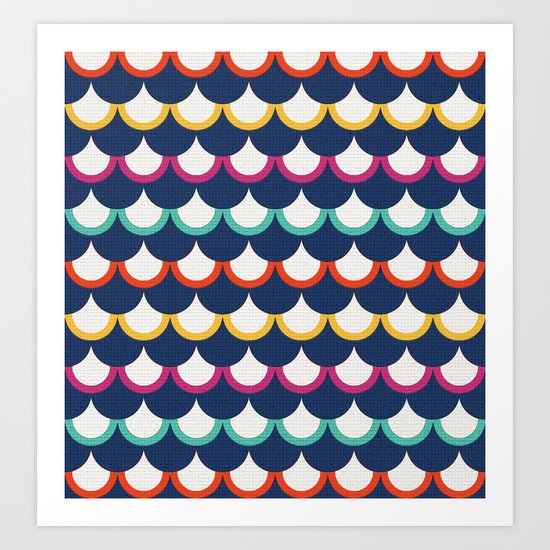 Retro Scales Art Print