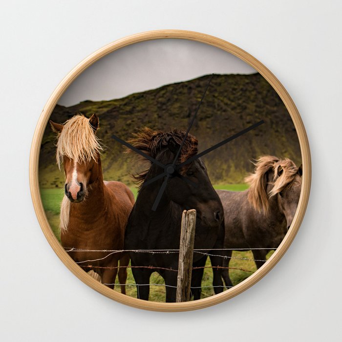 Horses 3 photo Wall Clock