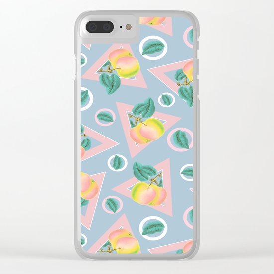 Geometric and Apple Pattern Clear iPhone Case