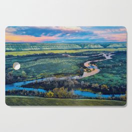 Aerial drone shot of a beautiful Payette River Sunset. Cutting Board