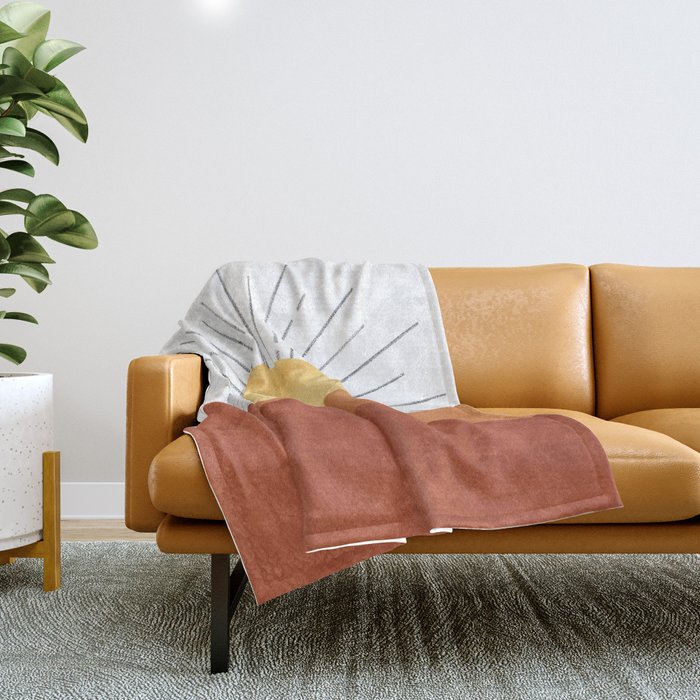Terracotta desert sun Throw Blanket by Whales Way Society6