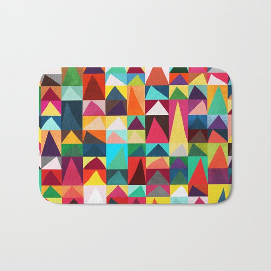 Abstract Geometric Mountains Bath Mat