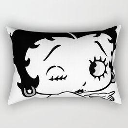 Betty Boop Tease Kiss (Black & White) Rectangular Pillow